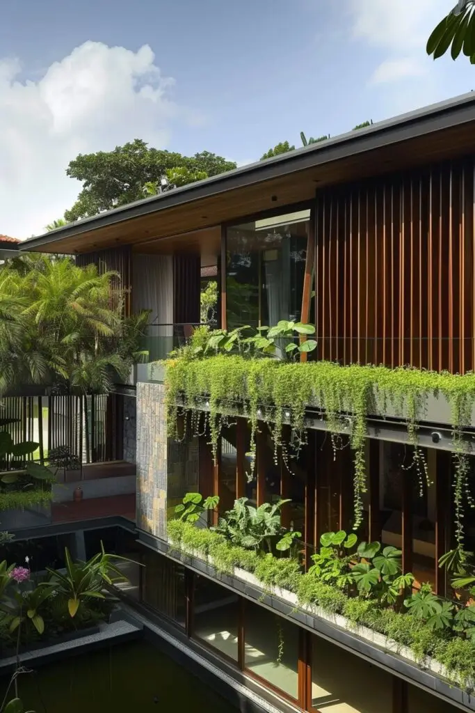 2-courtyard-house-vertical-gardens-with-vine - Handy Home