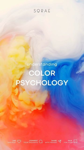 Color Psychology: Discover how colors influence emotions and behavior. Explore vibrant swirls of yellow, blue, and red.