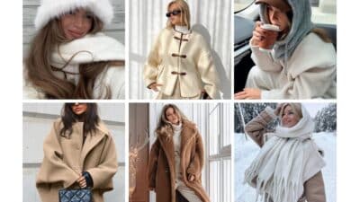 Women showcasing stylish winter outfits in cozy coats and warm accessories, perfect for cold weather fashion inspiration.