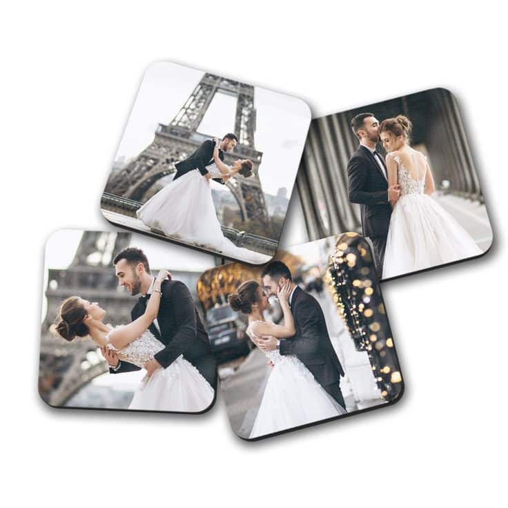 Romantic wedding photoshoot in Paris by the Eiffel Tower, showcasing a bride and groom in elegant attire.
