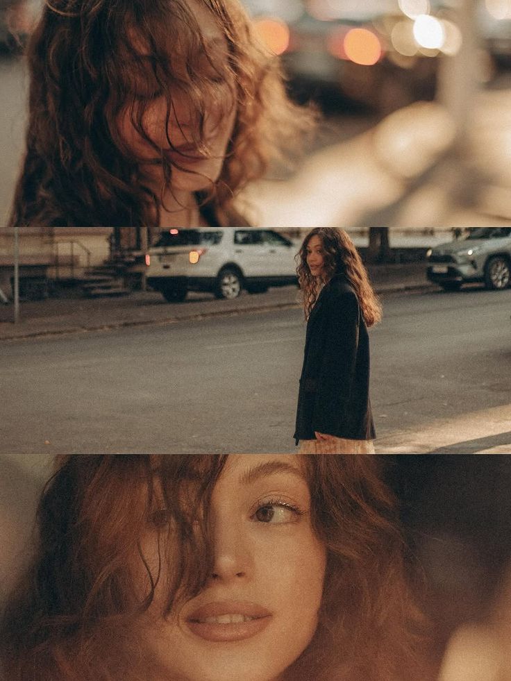 56c9a122-035d-4665-aaf6-6d934a7e4683 - Handy Home Woman with wavy hair walking in city, close-up shots with sunset lighting, creating a warm, soft-focus atmosphere.