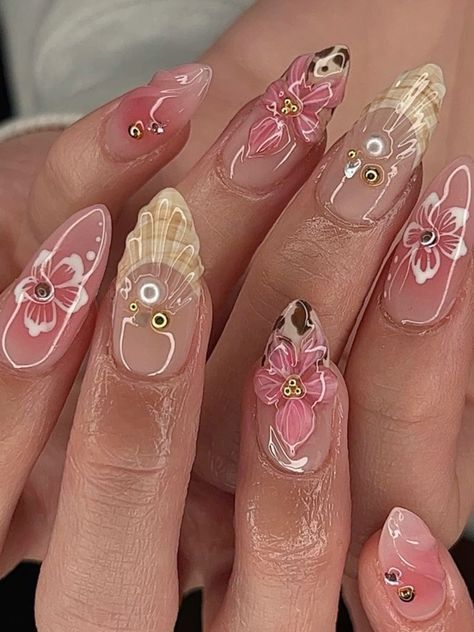💅 Black Friday Nail Care Deals 2025 Gel Kits Manicure Sets Trending Nail Art for Women - Handy Home Elegant pink floral nail art showcasing intricate designs and 3D elements on a glossy manicure. Perfect for spring and special occasions.