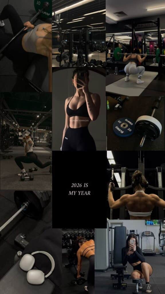 2026 Collage of gym workouts with motivational text 2026 is my year. Fitness and strength training inspiration. - Handy Home Collage of gym workouts with motivational text 2026 is my year. Fitness and strength training inspiration.