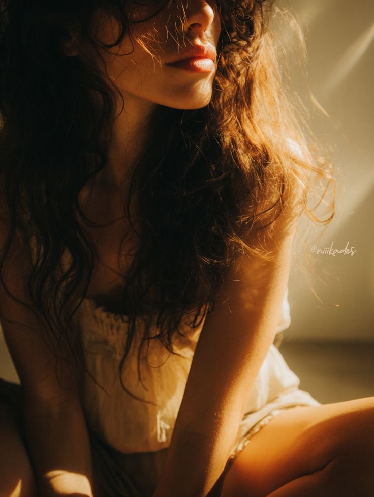 PinterestId 190777 Woman with long hair in soft, golden sunlight, wearing a sleeveless top. Dreamy and warm atmosphere. Ideal for lifestyle content. - Handy Home Woman with long hair in soft, golden sunlight, wearing a sleeveless top. Dreamy and warm atmosphere. Ideal for lifestyle content.