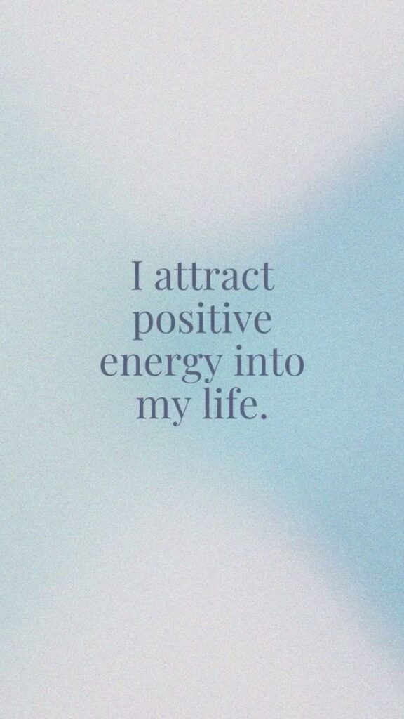 Positive Energy ✨ Inspirational quote on a blue background: I attract positive energy into my life. Perfect for motivation and positivity. - Handy Home Inspirational quote on a blue background: I attract positive energy into my life. Perfect for motivation and positivity.