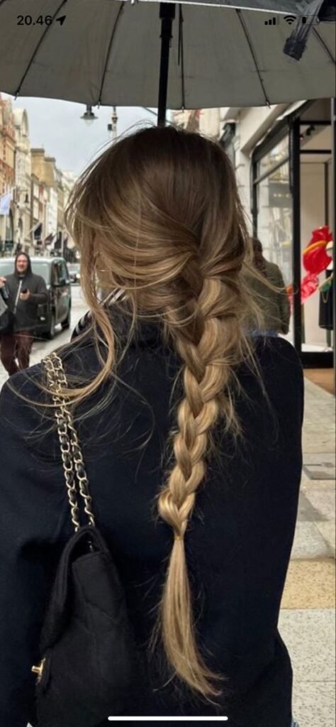 b406602c-d0a6-4cd8-bfd7-b8b7976d1fe6 Woman with long braided hair, holding an umbrella, walks on city street, wearing a dark coat and carrying a black handbag. - Handy Home Woman with long braided hair, holding an umbrella, walks on city street, wearing a dark coat and carrying a black handbag.