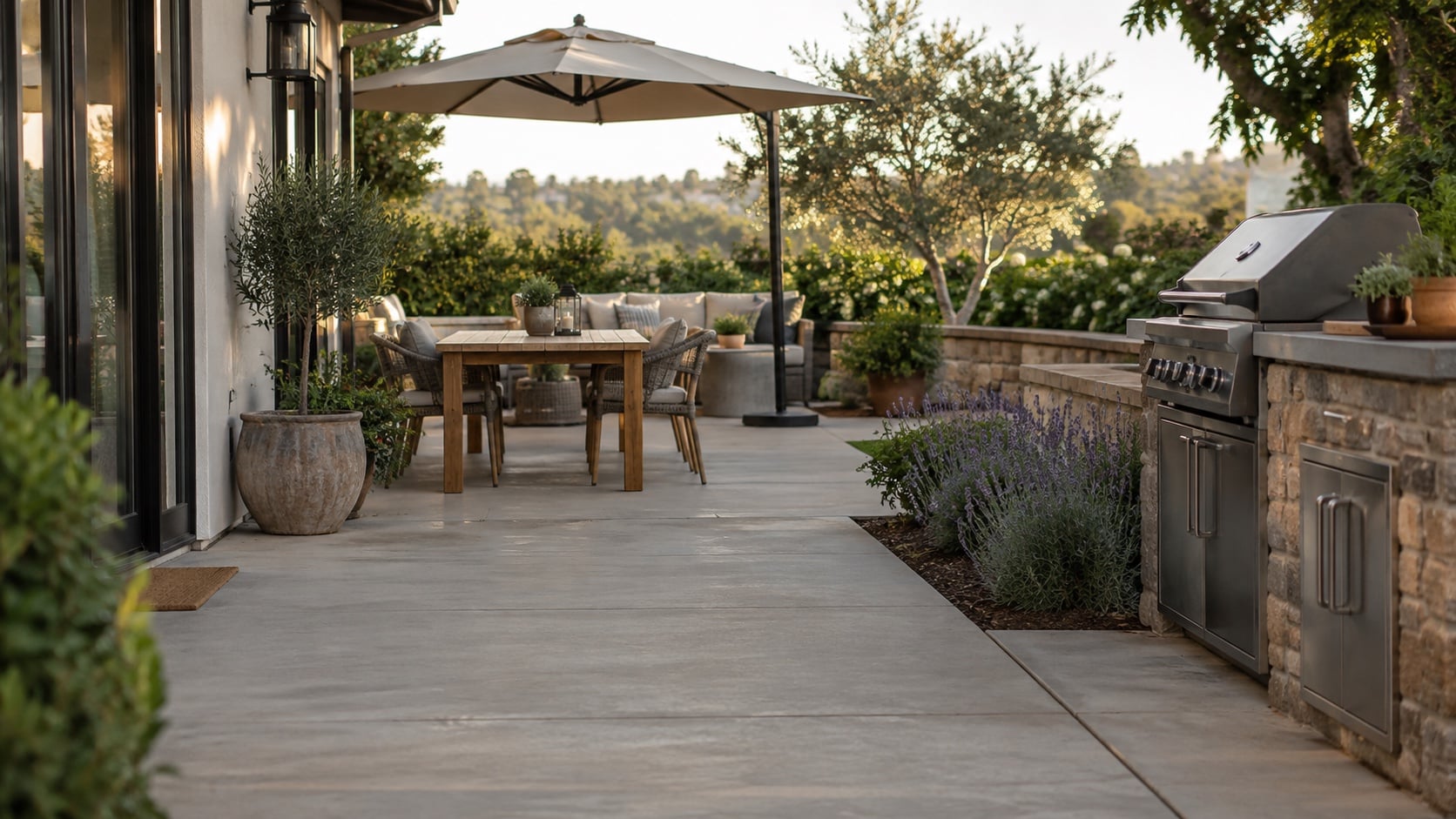 Keep Guest Comfort and Safety in Mind Wide accessible walkway, stable furniture, shaded seating and safe separation from the barbecue - Handy Home Wide accessible walkway, stable furniture, shaded seating and safe separation from the barbecue